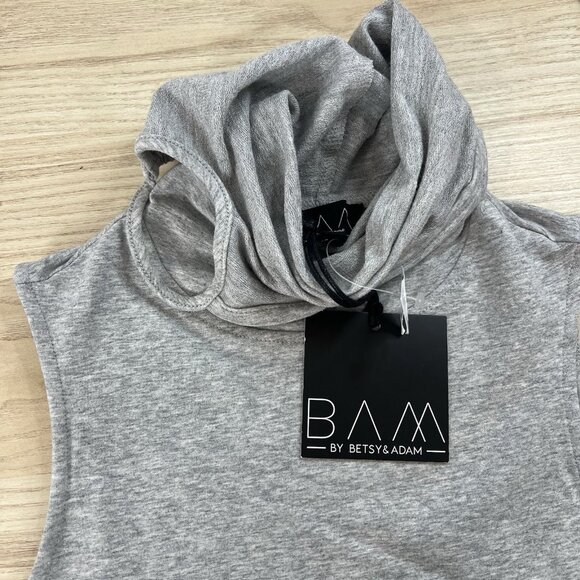BAM by Betsy & Adam Attached Mask Turtleneck Tank Top Size Small Heather Gray - Picture 6 of 10